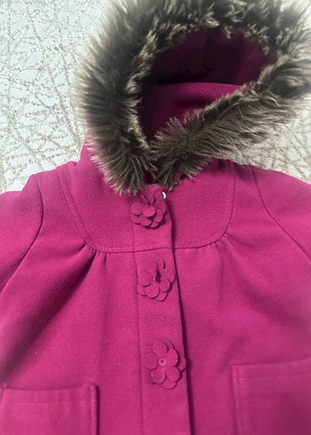 Kürklü Kapüşonlu Mor Kız Çocuk Kabanı - Görsel 3