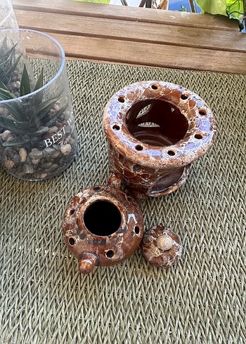 Kahverengi Seramik buhurdanlık - Görsel 4