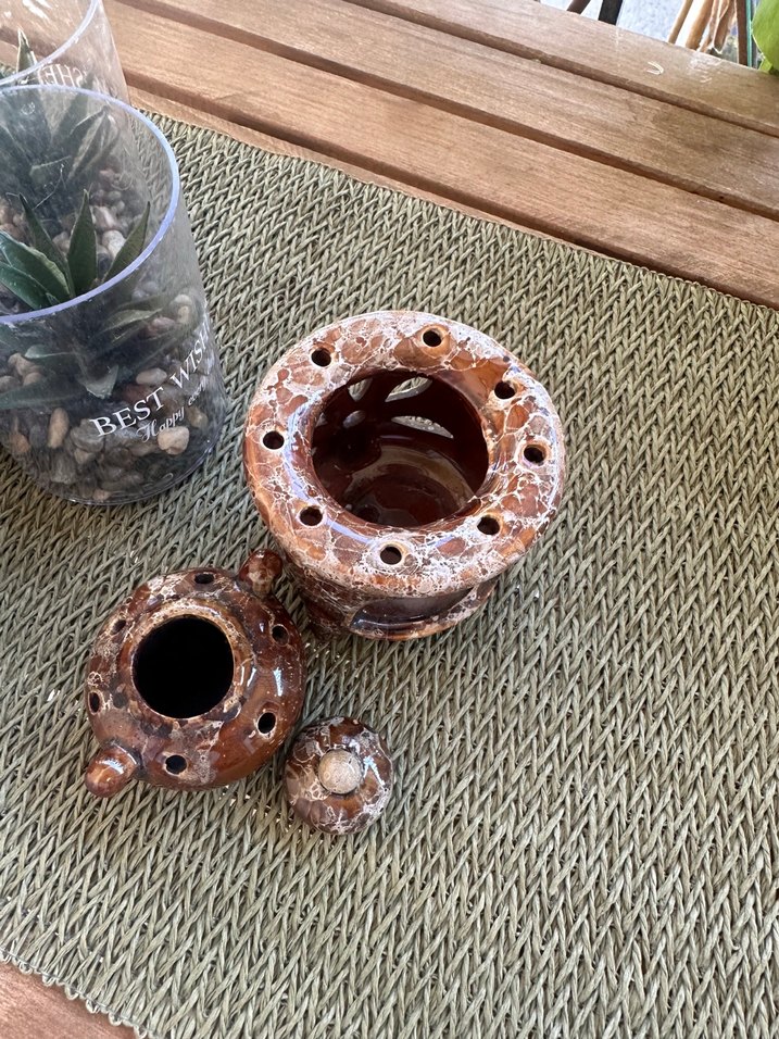 Kahverengi Seramik buhurdanlık - Görsel 3