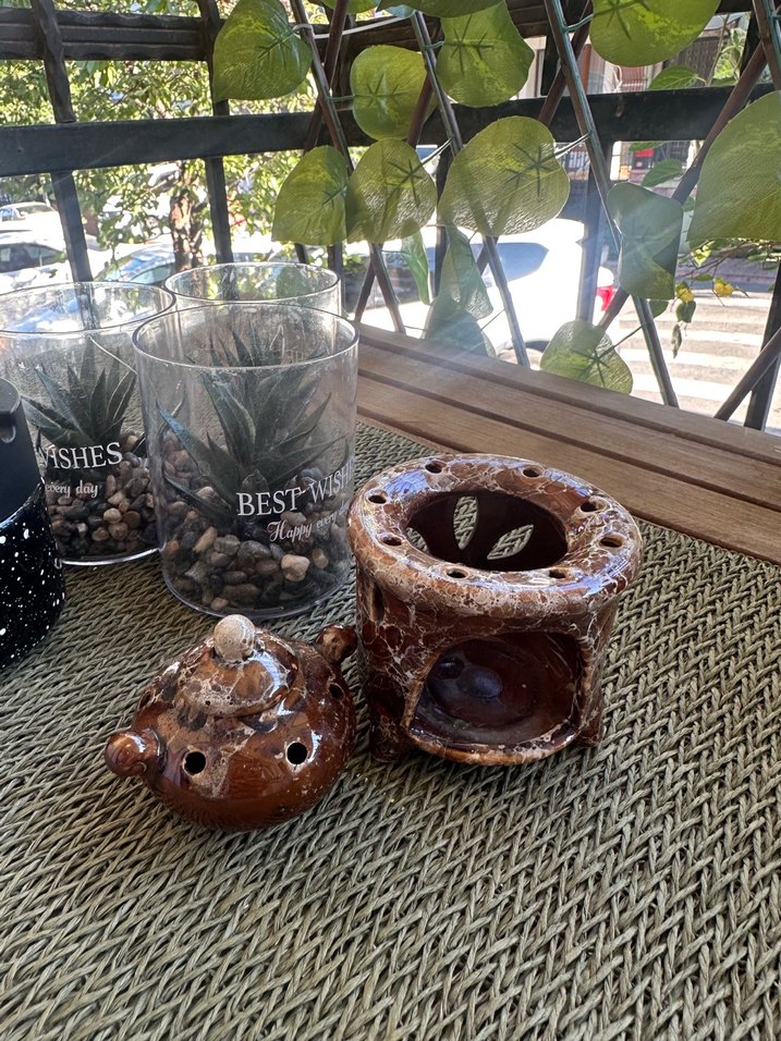 Kahverengi Seramik buhurdanlık - Görsel 2