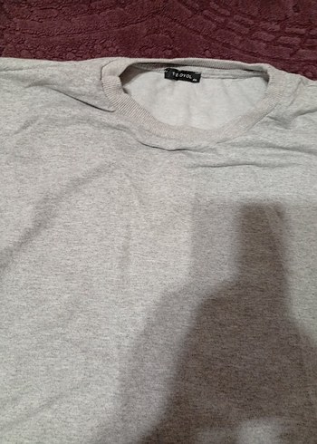 Gri Erkek Sweatshirt, Bisiklet Yaka, Rahat Kesim