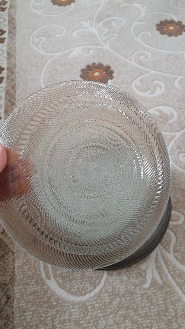 şeffaf cam tabak seti - Görsel 2