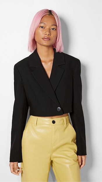 Crop blazer ceket