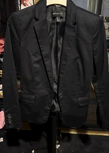 Mango Siyah Tek Dugmeli Blazer Ceket