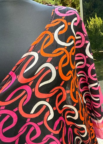 Renkli Bağlama Desenli Kısa Pareo - Görsel 5