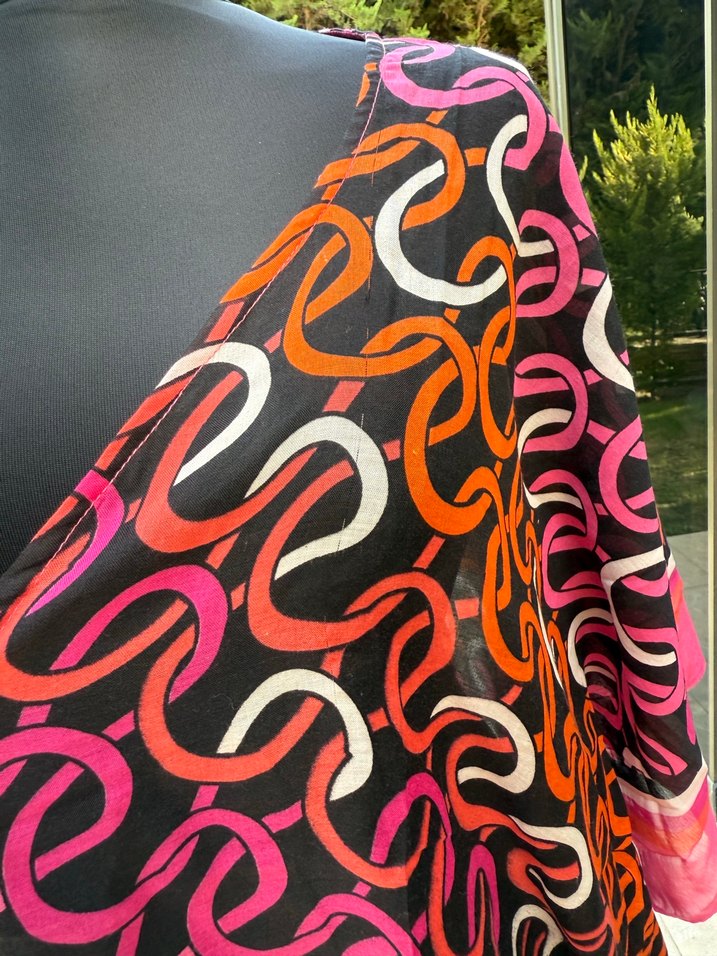 Renkli Bağlama Desenli Kısa Pareo - Görsel 5