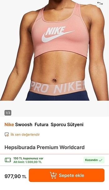 s Beden mor Renk Nike orijinal