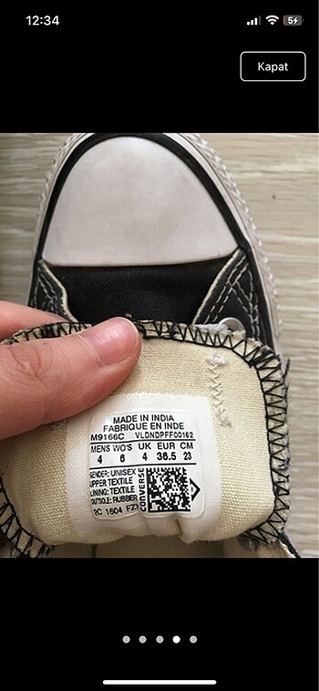 36,5 Beden Converse orijinal