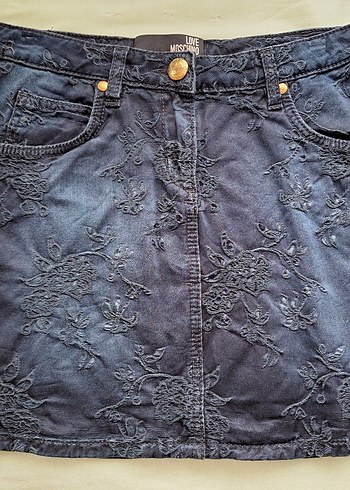 MOSCHINO DENIM NAKIŞLI ETEK