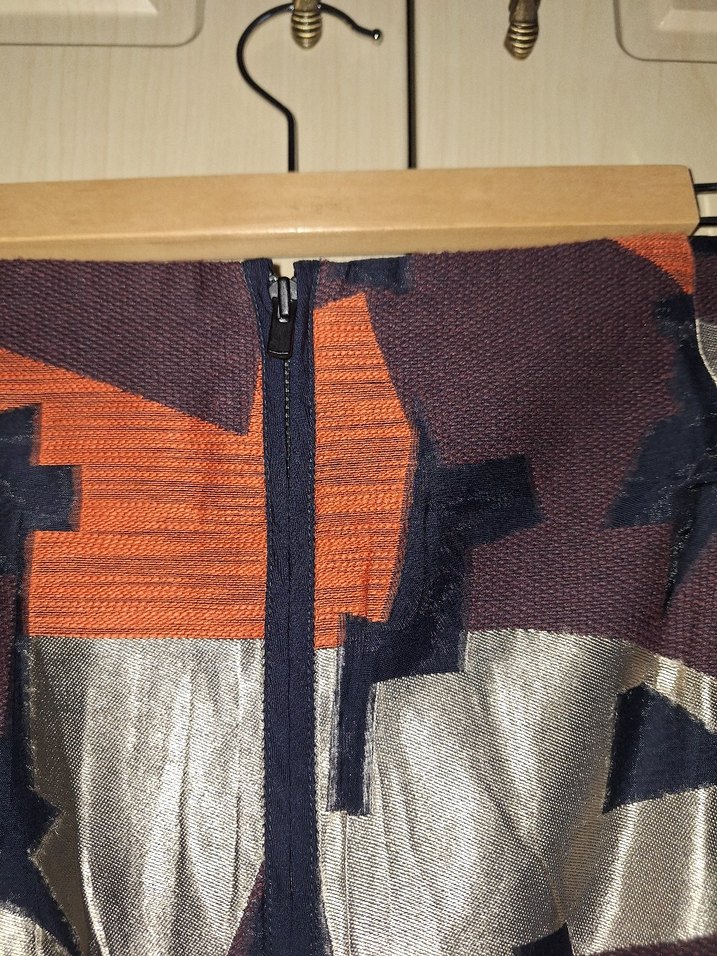 Kadın Kahverengi Midi Desenli Etek - Görsel 2