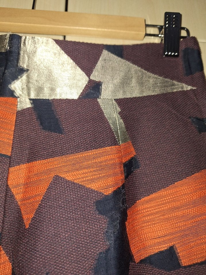 Kadın Kahverengi Midi Desenli Etek - Görsel 4