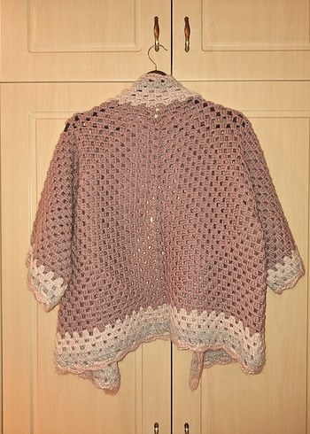 Bohem Midi Kadın Hırka Örgü Pembej - Görsel 3