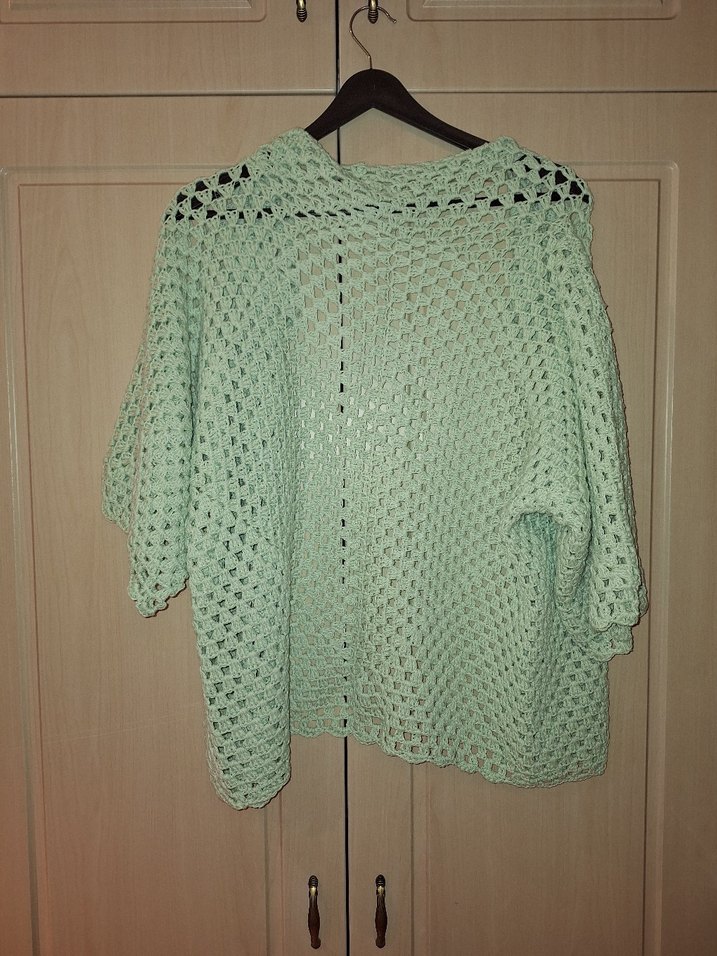 Yeşil Bohem Örgü Kadın Hırka - Görsel 3