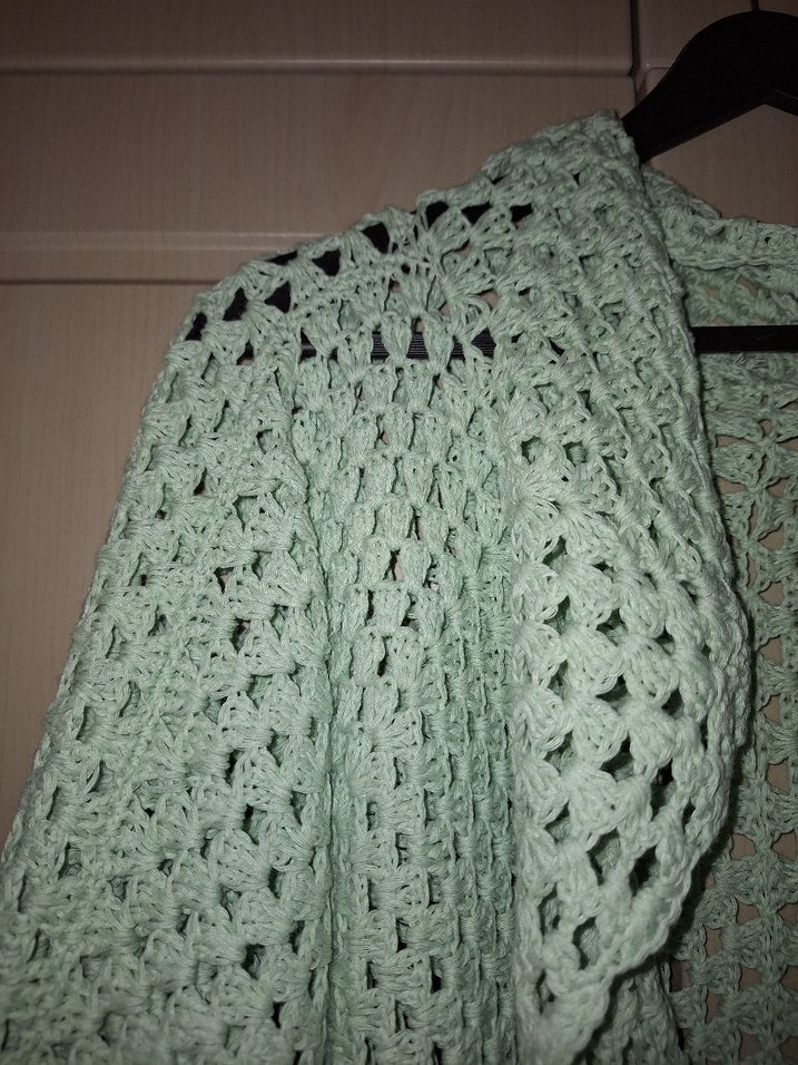 Yeşil Bohem Örgü Kadın Hırka - Görsel 2