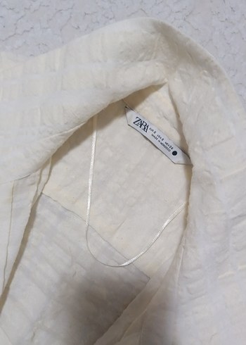 Beyaz Düğmeli Keten Gömlek - Görsel 3