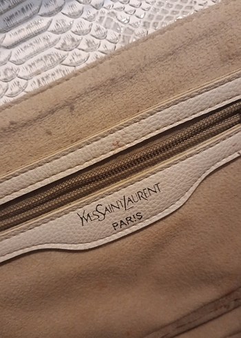 Beyaz Yılan Derisi Desenli Zincirli Kadın Çanta - Görsel 3