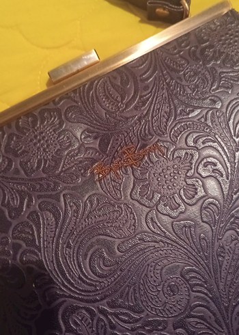 mor Vintage Deri Kadın Çanta - Görsel 2