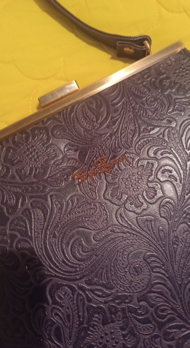 mor Vintage Deri Kadın Çanta - Görsel 2