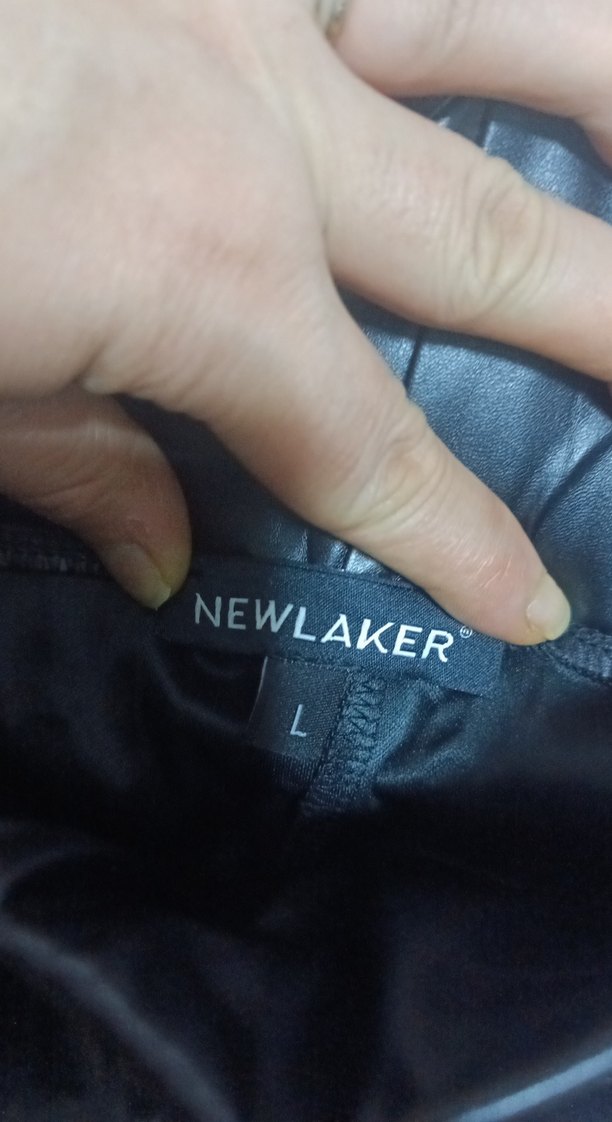 Siyah Deri Kadın Tayt - Görsel 5