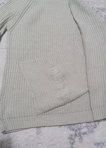 Gri Kadın Triko Uzun Kollu Kazak - Görsel 2