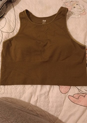 H&M Haki Fitilli Crop Top