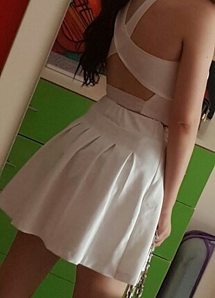 Sırt dekolteli crop bluz