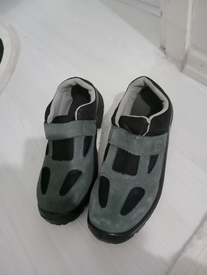 Gri Erkek Outdoor Ayakkabı Velcro Bantlı - Görsel 2