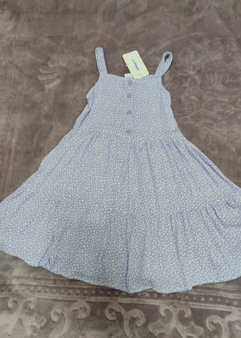 Mor Düğmeli Kız Elbisesi - Görsel 9