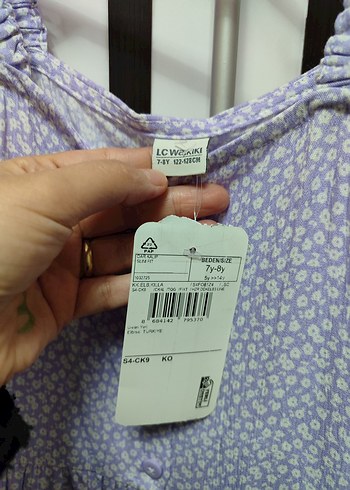 Mor Düğmeli Kız Elbisesi - Görsel 7