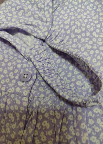 Mor Düğmeli Kız Elbisesi - Görsel 5