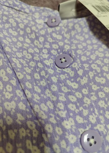 Mor Düğmeli Kız Elbisesi - Görsel 4