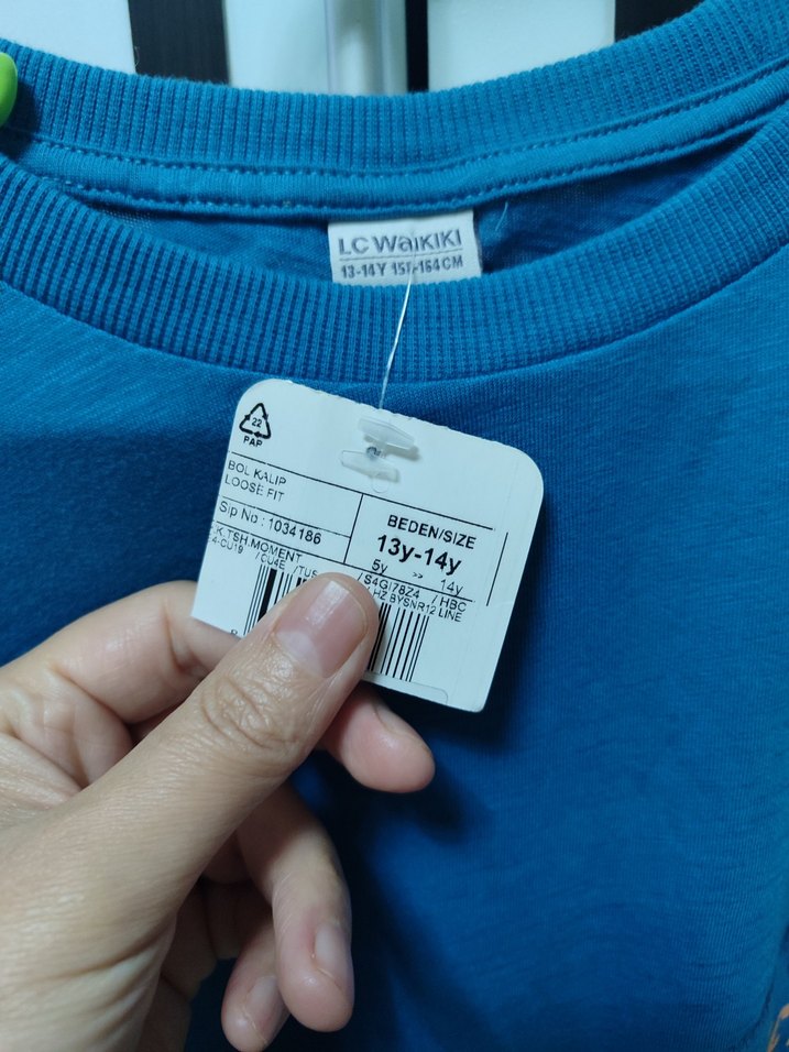 Erkek Mavi Kısa Kollu Baskılı Tişört - Görsel 2