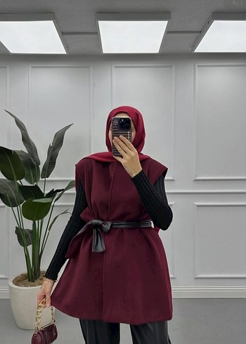 bej Midi Kadın Kolsuz Yelek - Görsel 3