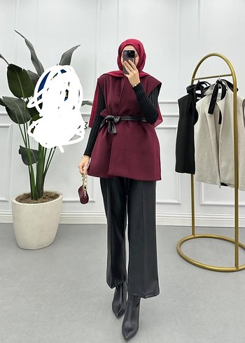 bej Midi Kadın Kolsuz Yelek - Görsel 2