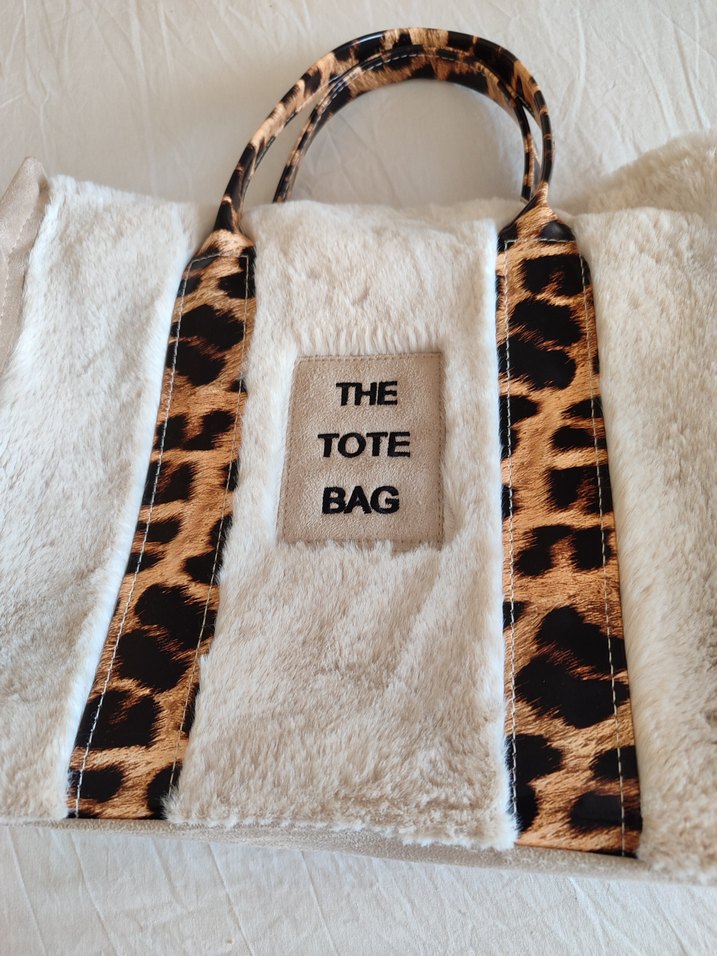 Kürk Detaylı Bej Kadın Tote Çanta - Görsel 2