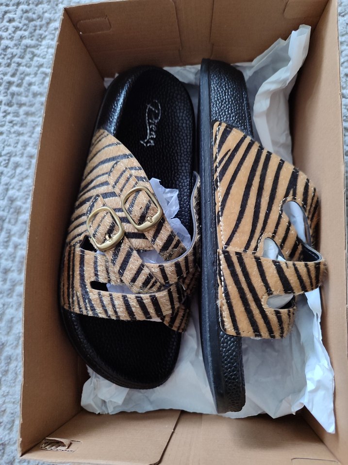 Tokalı Zebra Desenli Kadın Terlik - Görsel 5