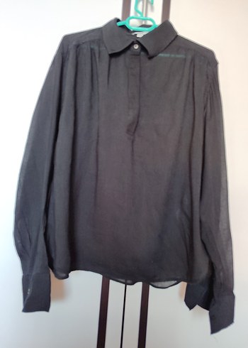 Keten Kadın Gömlek, Uzun Kollu, Bol Kesim - Görsel 5