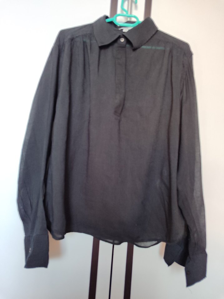 Keten Kadın Gömlek, Uzun Kollu, Bol Kesim - Görsel 5