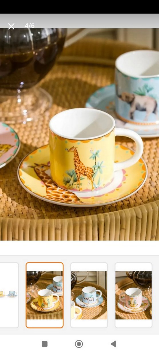 Pastel Desenli Porselen Fincan Takımı - Görsel 4