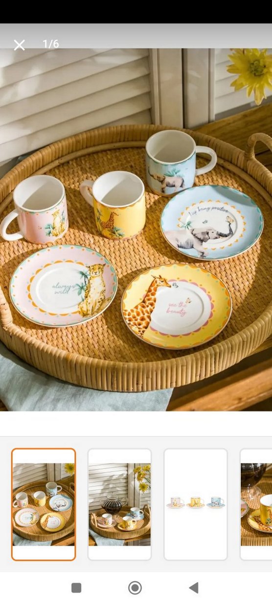 Pastel Desenli Porselen Fincan Takımı - Görsel 3