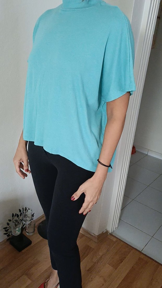  AMERICA TODAY Turkuaz Bluz l Modern Fit - Görsel 3