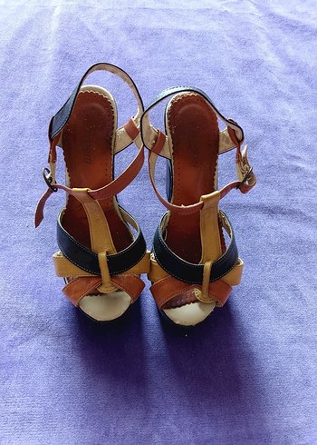 Parlak Bej Platform Topuklu Kadın Ayakkabı - Görsel 13