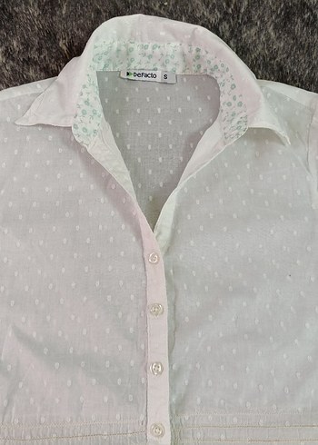  DeFacto Beyaz Pamuklu Kısa Kol Gömlek - Görsel 3