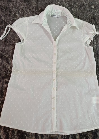  DeFacto Beyaz Pamuklu Kısa Kol Gömlek - Görsel 2