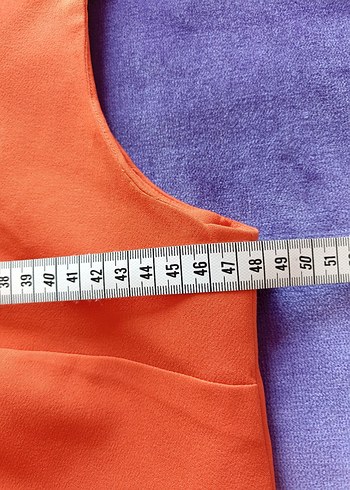 Turuncu Kolsuz Elbise A Kesim Etiketsiz - Görsel 11