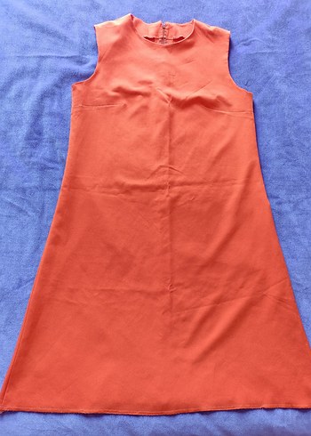 Turuncu Kolsuz Elbise A Kesim Etiketsiz - Görsel 9