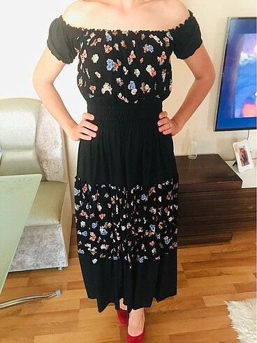Kısa Kollu Uzun Elbise