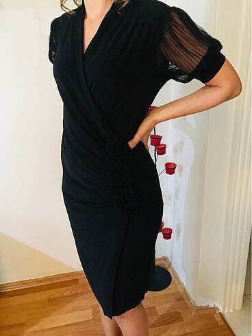 Selen Yanı 3 Güllü Gece Elbisesi