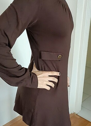 Dina Bar-el Orci Kahverengi Mini Elbise/Tunik