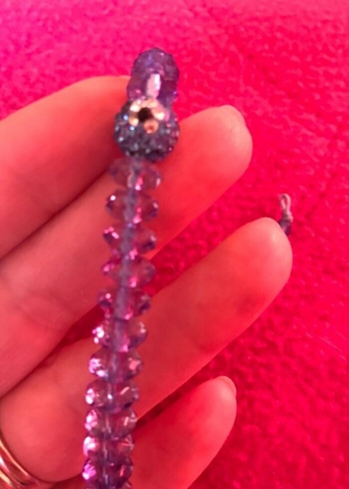 Mavi Şeffaf Boncuk Bileklik - Görsel 2